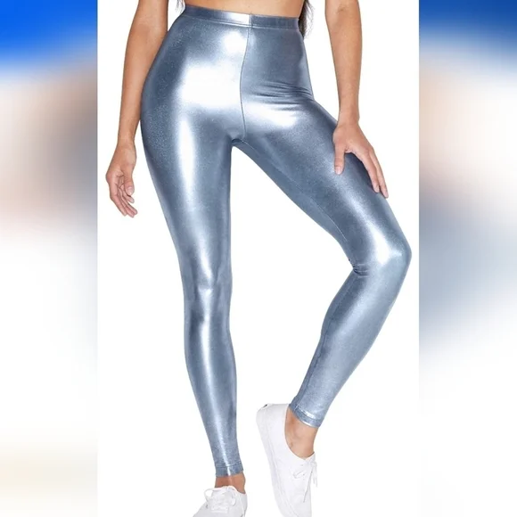 American Apparel - Ice Blue Iridescent Leggings - Picture 2 of 7